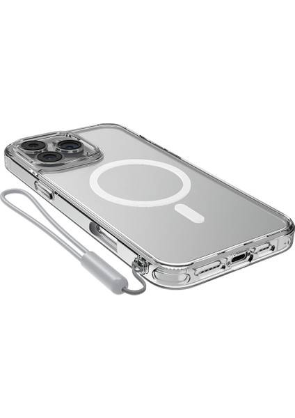iPhone 16 Pro Kılıf Magsafe Şarj Özellikli Raptic Crystal Magsafe Serisi Şeffaf Kapak Şeffaf