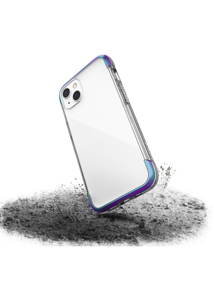 iPhone 13 Kılıf Raptic Air Serisi Airbag Tasarımlı Metal Köşelikli Şeffaf Kapak Renkli