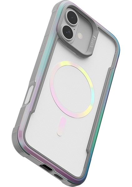 iPhone 16 Pro Kılıf Magsafe Uyumlu Airbagli Raptic Shield 2.0 Serisi Şeffaf Arka Yüzey Kapak Beyaz