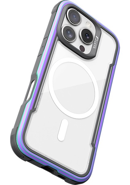iPhone 16 Pro Kılıf Magsafe Uyumlu Airbagli Raptic Shield Serisi Şeffaf Arka Yüzey Kapak Renkli