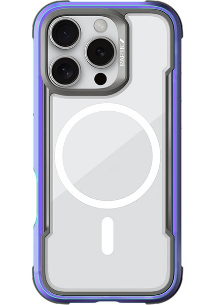 iPhone 16 Pro Max Kılıf Magsafe Uyumlu Airbagli Raptic Shield Serisi Şeffaf Arka Yüzey Kapak Renkli