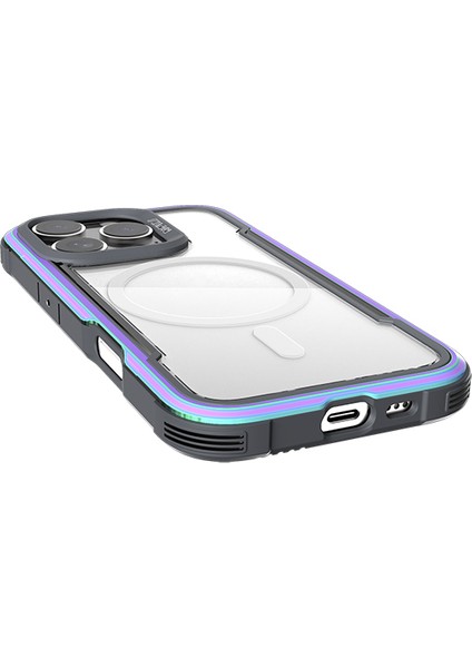 iPhone 16 Pro Max Kılıf Magsafe Uyumlu Airbagli Raptic Shield Serisi Şeffaf Arka Yüzey Kapak Renkli