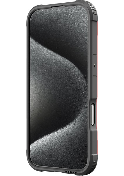 iPhone 16 Pro Max Kılıf Magsafe Uyumlu Airbagli Raptic Shield Serisi Şeffaf Arka Yüzey Kapak Kırmızı