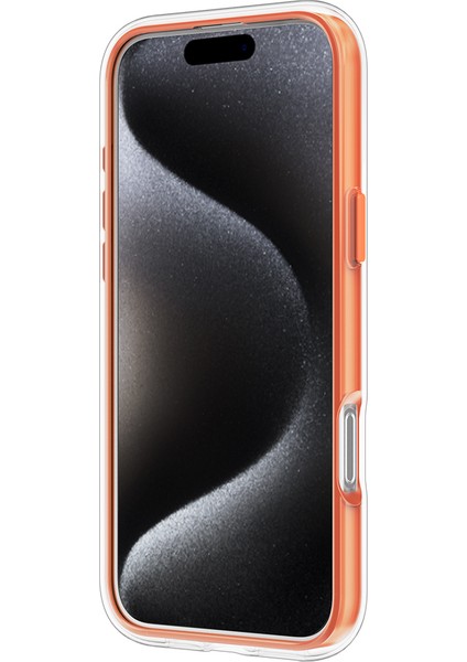 iPhone 16 Pro Kılıf Magsafe Uyumlu Raptic Airjoy Serisi 360 Derece Dönebilen Standlı Kapak Turuncu