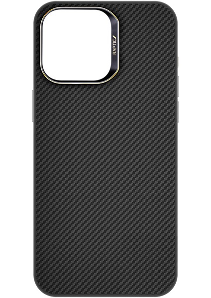 iPhone 16 Pro Max Kılıf Magsafe Uyumlu 600D Raptic Aramid Fiber Serisi Kapak Siyah