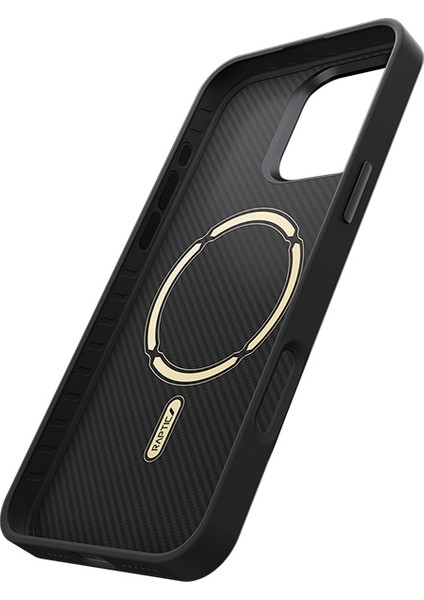 iPhone 16 Pro Max Kılıf Magsafe Uyumlu 600D Raptic Aramid Fiber Serisi Kapak Siyah