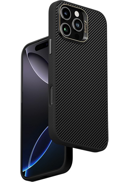 iPhone 16 Pro Max Kılıf Magsafe Uyumlu 600D Raptic Aramid Fiber Serisi Kapak Siyah