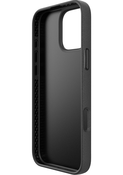 iPhone 16 Pro Max Kılıf Magsafeli Raptic Slim Wallet Serisi Deri Kartlıklı Standlı Kapak Siyah
