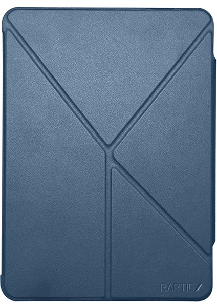 Apple iPad Air 11 2024 Uyumlu Raptic Clear Folio Arkası Şeffaf Katlanabilir Standlı Kılıf Lacivert
