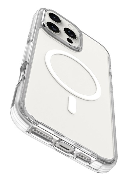 iPhone 16 Pro Max Kılıf Magsafe Uyumlu Airbag Tasarımlı Raptic Clear Serisi Şeffaf Kapak Beyaz