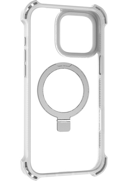 iPhone 16 Pro Max Kılıf Magsafe Şarj Özellikli Raptic Dual Serisi Şeffaf Standlı Kapak Şeffaf