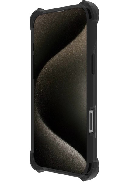 iPhone 16 Pro Max Kılıf Magsafe Şarj Özellikli Raptic Dual Serisi Şeffaf Standlı Kapak Siyah