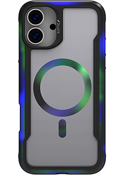 iPhone 16 Kılıf Magsafe Uyumlu Airbagli Raptic Shield 2.0 Serisi Şeffaf Arka Yüzey Kapak Siyah
