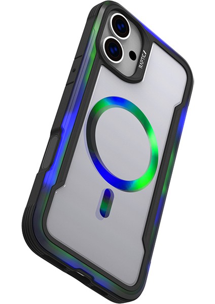 iPhone 16 Kılıf Magsafe Uyumlu Airbagli Raptic Shield 2.0 Serisi Şeffaf Arka Yüzey Kapak Siyah
