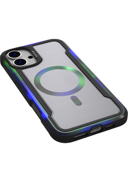 iPhone 16 Kılıf Magsafe Uyumlu Airbagli Raptic Shield 2.0 Serisi Şeffaf Arka Yüzey Kapak Siyah
