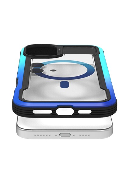 iPhone 16 Pro Max Kılıf Magsafe Uyumlu Airbagli Raptic Shield 2.0 Serisi Şeffaf Kapak Turkuaz