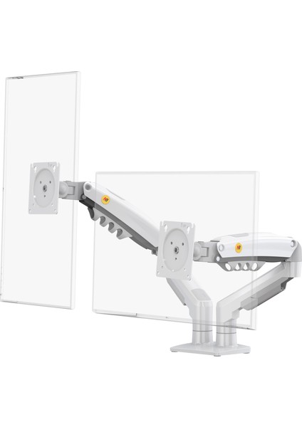 North Bayou Nb F160 17-27" Çift Kol 2-9 kg Amortisörlü Monitör Standı Beyaz