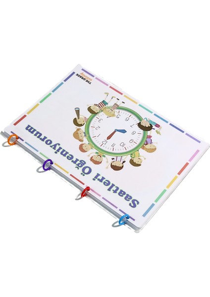 The Grade 2-6 Yaş Yaz-Sil Saat Yazma Etkinliği.saat Öğrenme Kartları.eğitici Set.aktivite seti.(12 Sayfa-A4 Boyutunda)