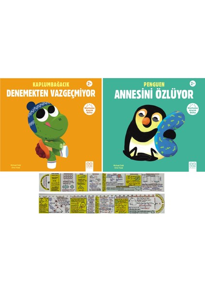 Kaplumbağacık Denemekten Vazgeçmiyor / Penguen Annesini Özlüyor 2 Kitap Set (Matematik Öğreten Cetvel)