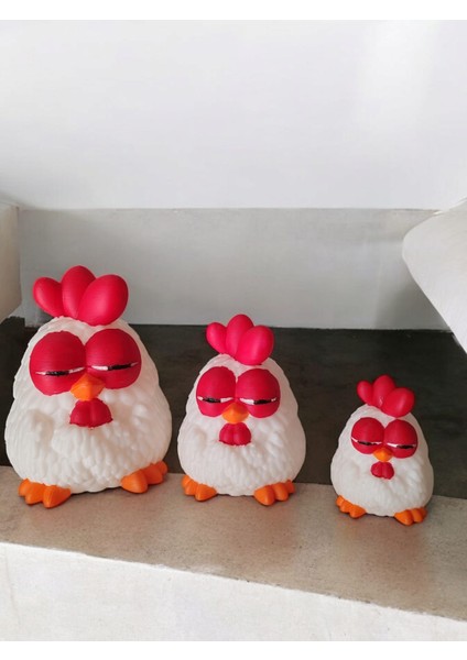 Üçlü Uykucu Tavuk Seti Dekor Figür Oyuncak modelleri