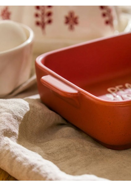 Lcw Home Karışık Yazı Baskılı Seramik Fırın Kabı 21 cm fırsatları