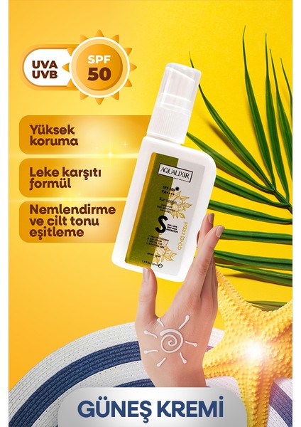 Leke Karşıtı Tüm Ciltler İçin Yüksek Korumalı 50 Spf Güneş Kremi 50 ml