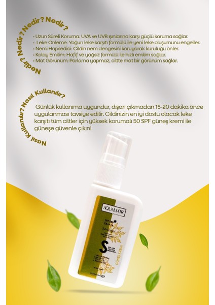Leke Karşıtı Tüm Ciltler İçin Yüksek Korumalı 50 Spf Güneş Kremi 50 ml