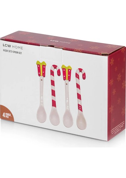 Home Ekru Yılbaşı Temalı Seramik Kaşıklık Seti 4 Parça fiyatları