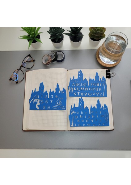 Harry Potter Büyük Küçük Harf ve Rakam 3'lü Şablon Cetvel Set