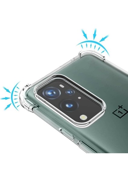 One Plus 9 Pro Kılıf Köşe Korumalı Darbeye Dayanıklı Antişok Şeffaf Silikon