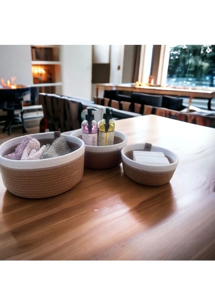 3lü Sepet Takımı, Çok Amaçlı Organizer 6 mm Kalınlığında Renkli İp fırsatları