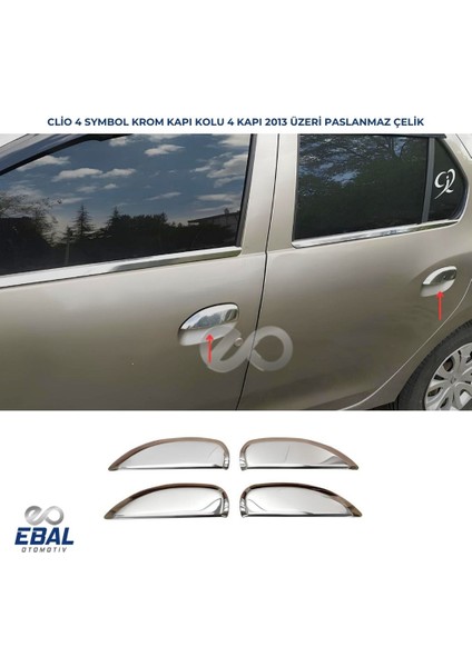 Renault Clio 4 Symbol Krom Kapı Kolu 4 Kapı 2013 Üzeri P. Çelik