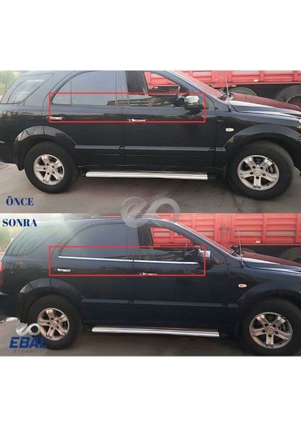 Kia Sorento Krom Cam Çıtası 4 Prç 2002-2010 P.Çelik
