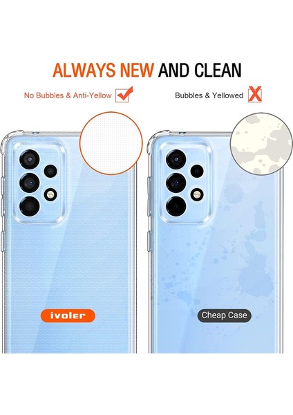 Samsung Galaxy A53 Kılıf Köşe Korumalı Darbeye Dayanıklı Antişok Şeffaf Silikon Pc Kapak