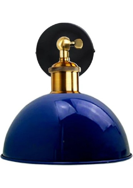 Vintage,retro1,rustik1 Mavi 1 x E27 Eskitme1 Duylu Masallı Tekli Duvar Aplik Şapka ÇAP:23 cm