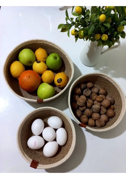 Düzenleyici Üçlü Hasır Sepetler