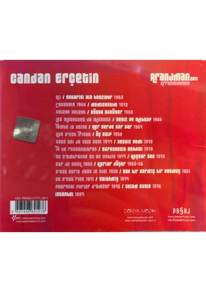 Candan Erçetin ‎– Aranjman (Arrangements 2011 (Cd))