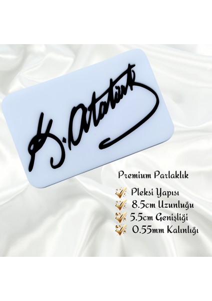Kemal Atatürk İmzası Vidalı Universal Pleksi Panjur Arması Oto Arma Araba Arma Oto Logo Araba Logo fırsatları