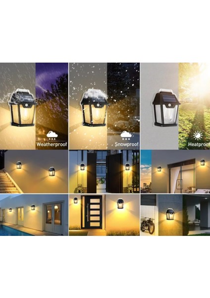HW999 2 Adet Hareket Sensörlü Güneş Enerjili Solar Lamba Fotoselli Solar Dış Mekan Bahçe Lambası 3 Mod