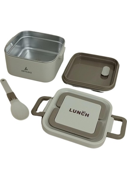 Bento Kare Lunch Box Yemek Termosu Bej 700 ml