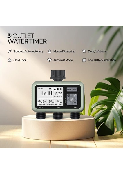 3 Çıkışlı Elektronik Su Zamanlayıcı