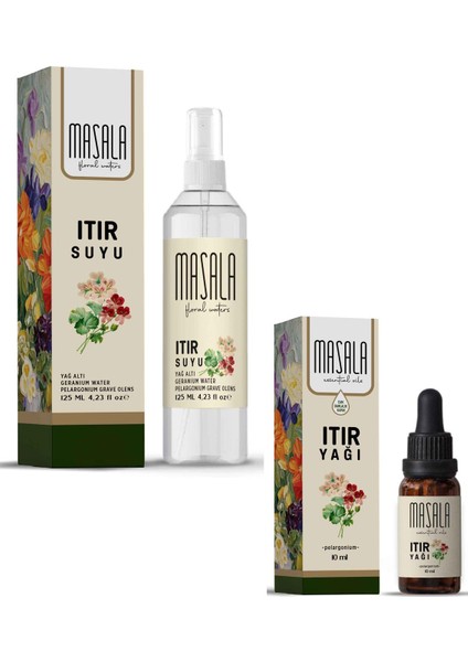 Itır Hidrolat & Uçucu Yağ Seti – 125 ml Itır Suyu & 10 ml Itır Yağı | Saf ve Doğal