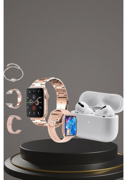 3 Kordonlu Pembe Amoled Ekran Akıllı Saat ve Yeni Nesil Pro Kablosuz Bluetooth Kulaklık Anc/enc indirimleri