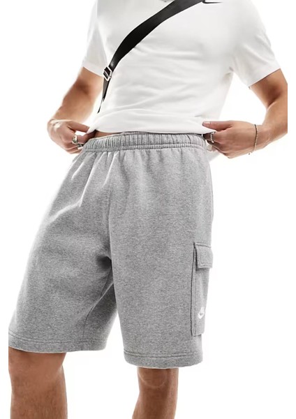 Sportswear Clup Cargo Short Erkek Gri Şardonlu Spor Şort fiyatları