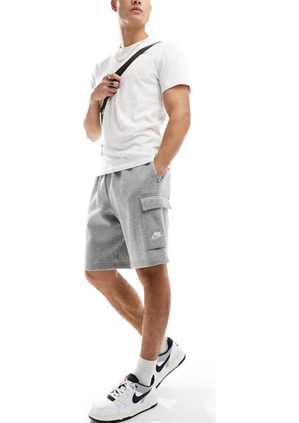 Sportswear Clup Cargo Short Erkek Gri Şardonlu Spor Şort indirimleri