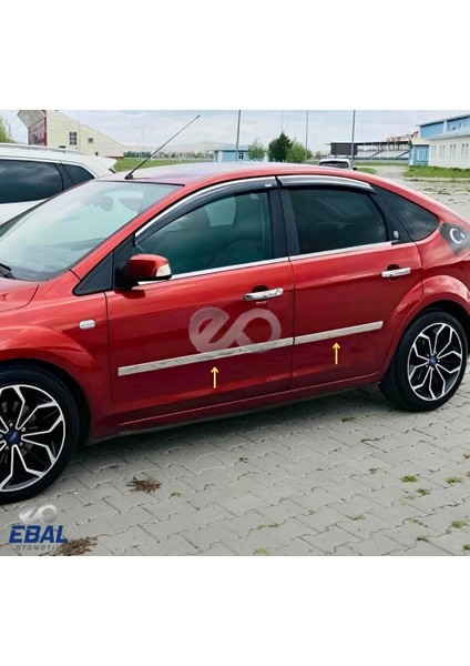Ford Focus (Hb) Krom Yan Kapı Çıtası 4 Parça 2005-2008 Arası Paslanmaz Çelik