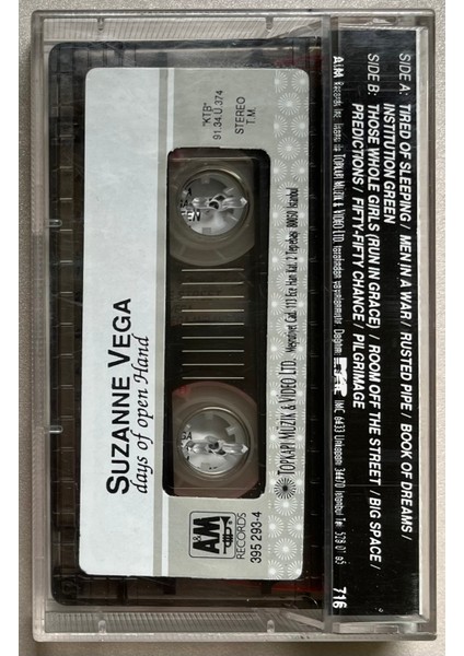 Suzanne Vega – Days of Open Hand Kaset
