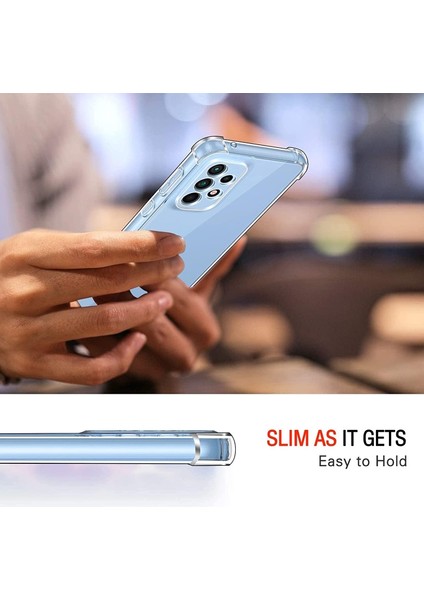 Samsung Galaxy A53 Kılıf Köşe Korumalı Darbeye Dayanıklı Antişok Şeffaf Silikon Kapak + 9h Ekran Koruyucu Cam 2in1 Set