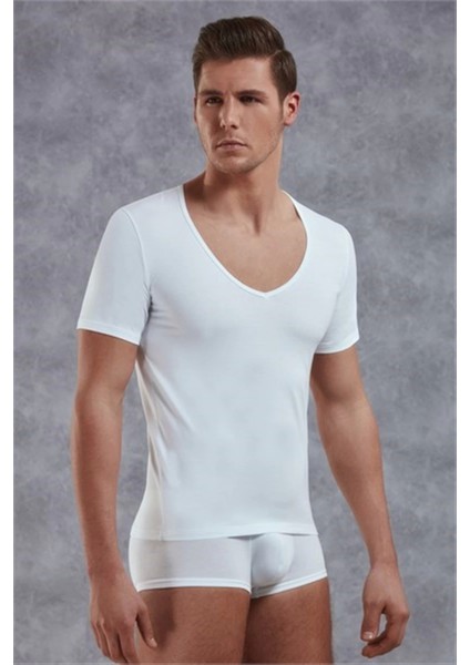 Yırtık Yaka Erkek T-Shirt 2820 modelleri