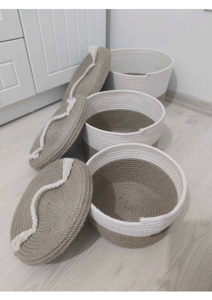 Hasır Sepetler 3 Lü Kapaklı Düzenleyici fiyatları